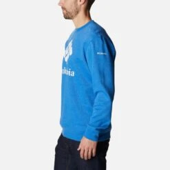 Columbia Men's Trek™ Crew Sweatshirt Bright Indigo Heather -Sport Style Shop 1957933 434 a1
