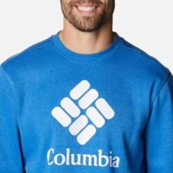 Columbia Men's Trek™ Crew Sweatshirt Bright Indigo Heather -Sport Style Shop 1957933 434 a2