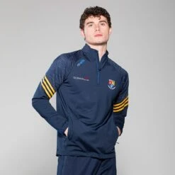 Longford GAA Men's Harlem Brushed Half Zip Top Marine / Royal / Amber -Sport Style Shop 4t5a0896 longford 3s