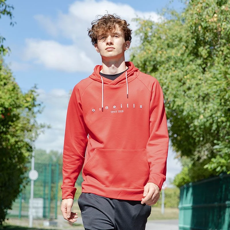 Men's Nathan Technical Fleece Overhead Hoodie Red / Silver 3 Men's Nathan Technical Fleece Overhead Hoodie Red / Silver