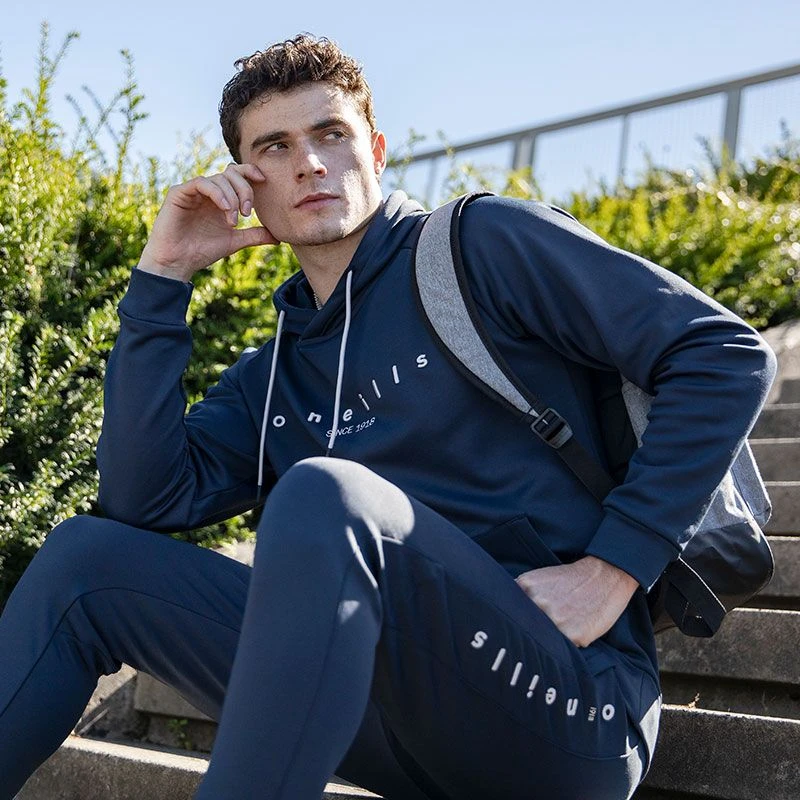 Men's Nathan Technical Fleece Overhead Hoodie Marine / Silver 3 Men's Nathan Technical Fleece Overhead Hoodie Marine / Silver