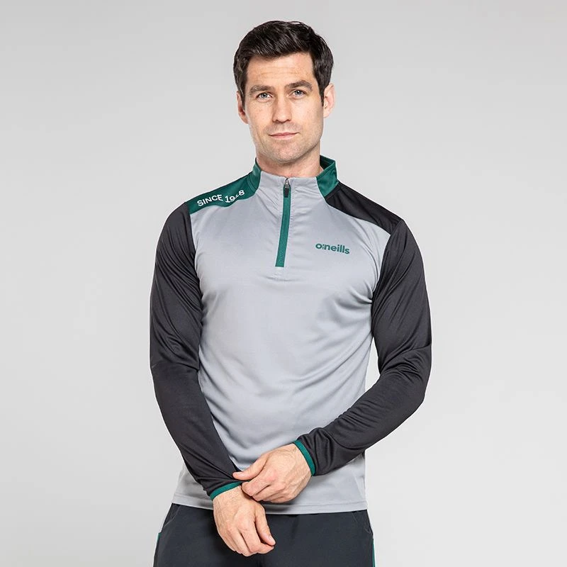Men's Zack Half Zip Midlayer Top Grey / Black / Green 3 Men's Zack Half Zip Midlayer Top Grey / Black / Green