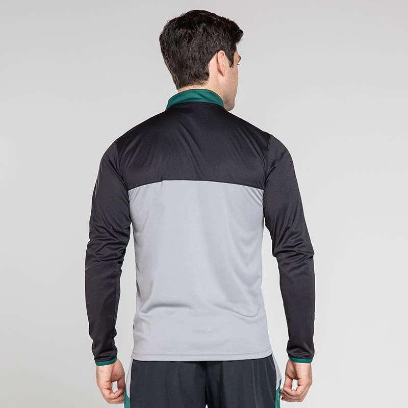 Men's Zack Half Zip Midlayer Top Grey / Black / Green 4 Men's Zack Half Zip Midlayer Top Grey / Black / Green - Image 2