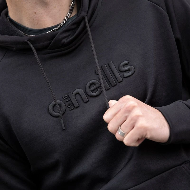 Men's Niall Overhead Fleece Hoodie Black 5 Men's Niall Overhead Fleece Hoodie Black - Image 3