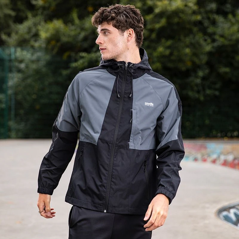 Men’s Rio Hooded Rain Jacket Black / Grey / White 4 Men’s Rio Hooded Rain Jacket Black / Grey / White - Image 2