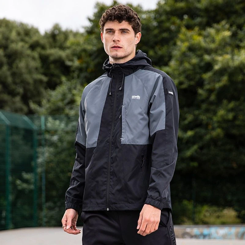Men’s Rio Hooded Rain Jacket Black / Grey / White 3 Men’s Rio Hooded Rain Jacket Black / Grey / White