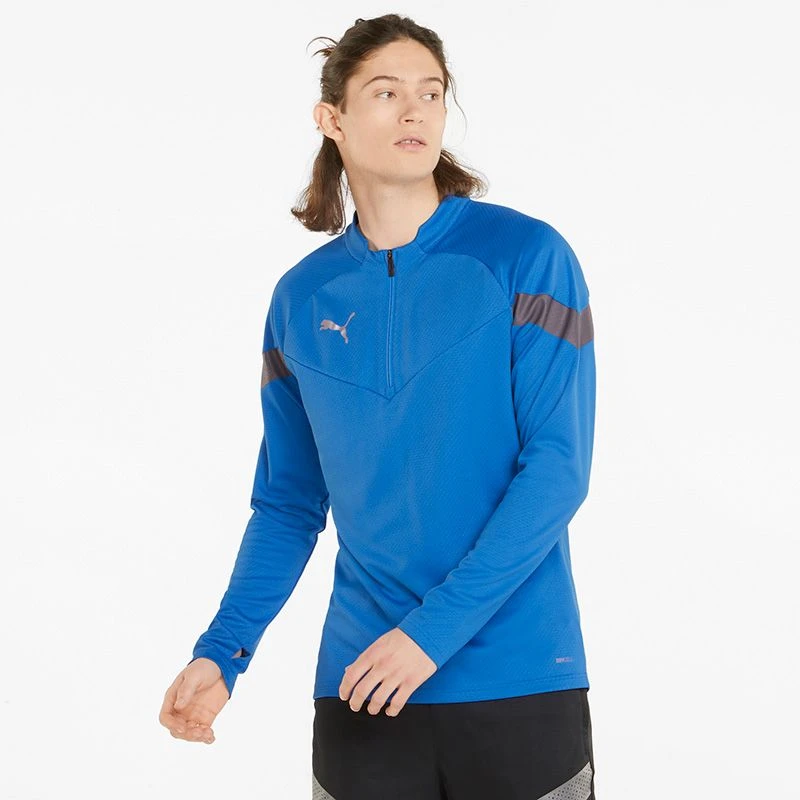 Puma Men's TeamFINAL Training Quarter Zip Top Electric Blue Lemonade / Smoked Pearl / Silver 3 Puma Men's TeamFINAL Training Quarter Zip Top Electric Blue Lemonade / Smoked Pearl / Silver