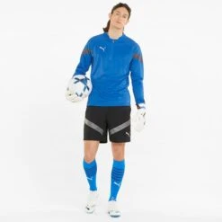 Puma Men's TeamFINAL Training Quarter Zip Top Electric Blue Lemonade / Smoked Pearl / Silver 10 Puma Men's TeamFINAL Training Quarter Zip Top Electric Blue Lemonade / Smoked Pearl / Silver -Sport Style Shop 657375 02 mod03