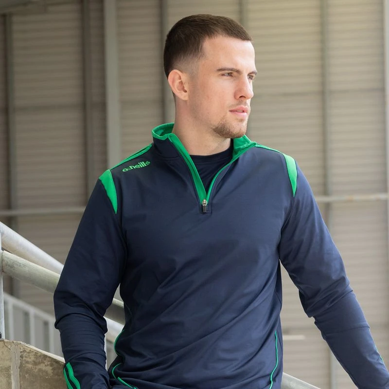 Men's Loxton Brushed Half Zip Top Marine / Green 3 Men's Loxton Brushed Half Zip Top Marine / Green