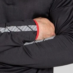 Men's Cody Brushed Half Zip Top Black / Red / Black -Sport Style Shop am3a0105