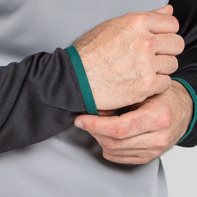 Men's Zack Half Zip Midlayer Top Grey / Black / Green 8 Men's Zack Half Zip Midlayer Top Grey / Black / Green - Image 6