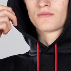 Men's Cody Hybrid Pullover Hoodie Black / Red / Grey -Sport Style Shop am3a0416