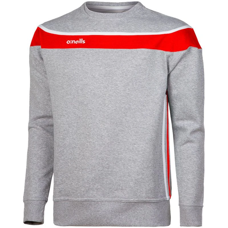 Men's Auckland Fleece Crew Neck Sweatshirt Grey / Red / White 3 Men's Auckland Fleece Crew Neck Sweatshirt Grey / Red / White