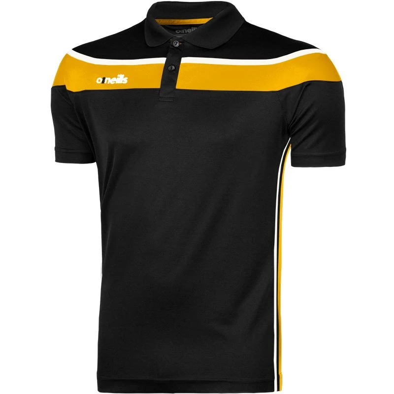 Men's Auckland Polo Shirt Black / Amber / White 3 Men's Auckland Polo Shirt Black / Amber / White