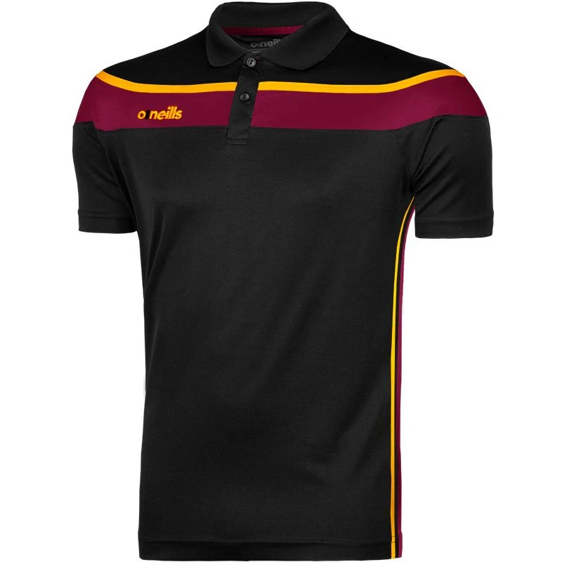 Men's Auckland Polo Shirt Black / Maroon / Amber 3 Men's Auckland Polo Shirt Black / Maroon / Amber