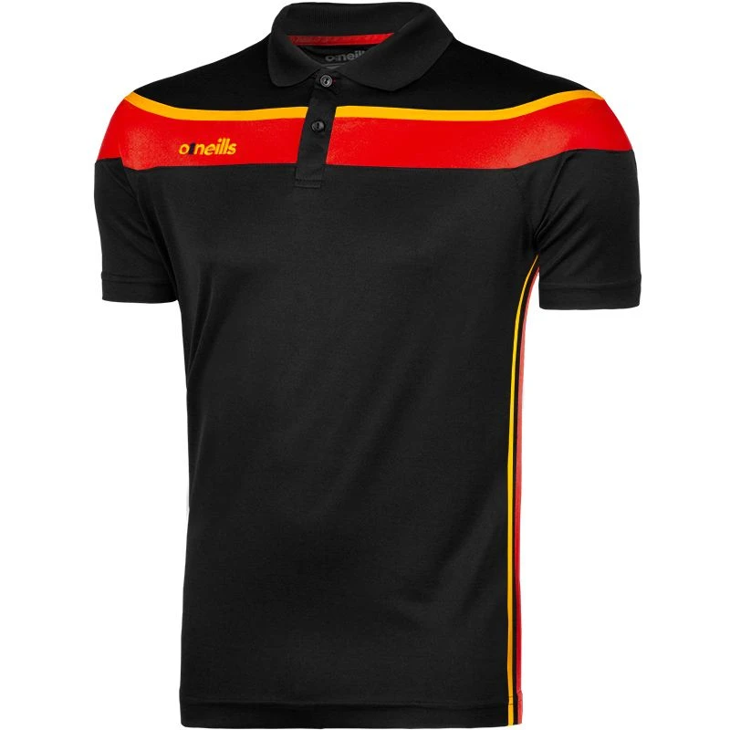 Men's Auckland Polo Shirt Black / Red / Amber 3 Men's Auckland Polo Shirt Black / Red / Amber