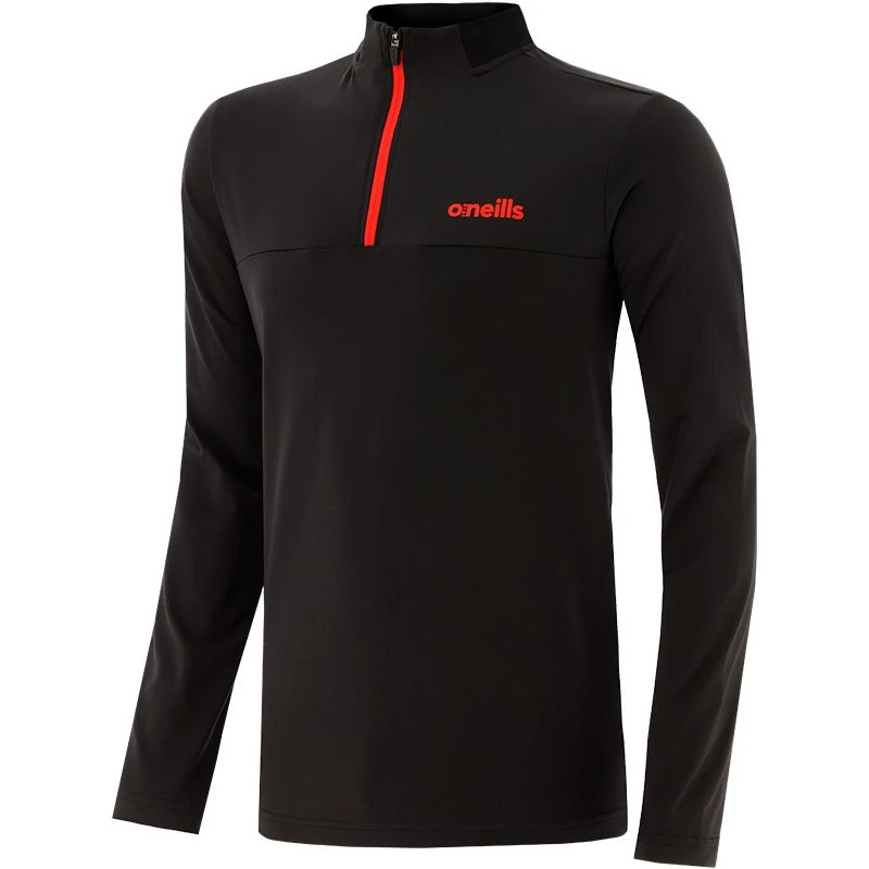 Men's Cathal Brushed Half Zip Top Black / Red 3 Men's Cathal Brushed Half Zip Top Black / Red