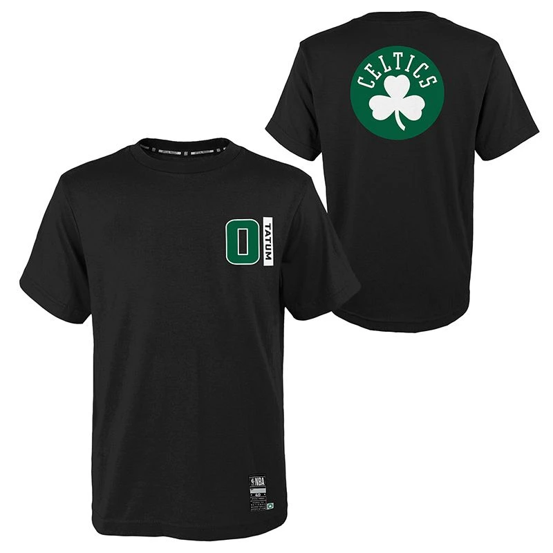 Men's Boston Celtics Tatum T-Shirt Black / White / Green 5 Men's Boston Celtics Tatum T-Shirt Black / White / Green - Image 3