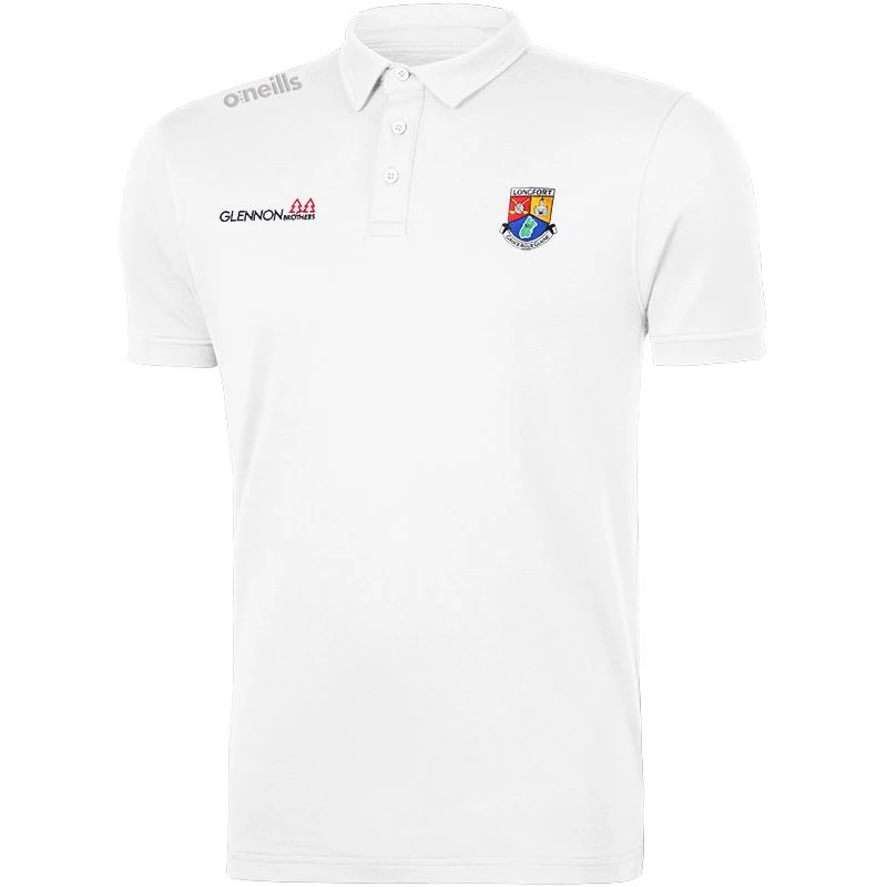 Longford GAA Men's Pima Cotton Polo Shirt White 3 Longford GAA Men's Pima Cotton Polo Shirt White