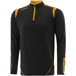 Men's Loxton Brushed Half Zip Top Black / Amber -Sport Style Shop loxton 122 hz br top blk amb 1