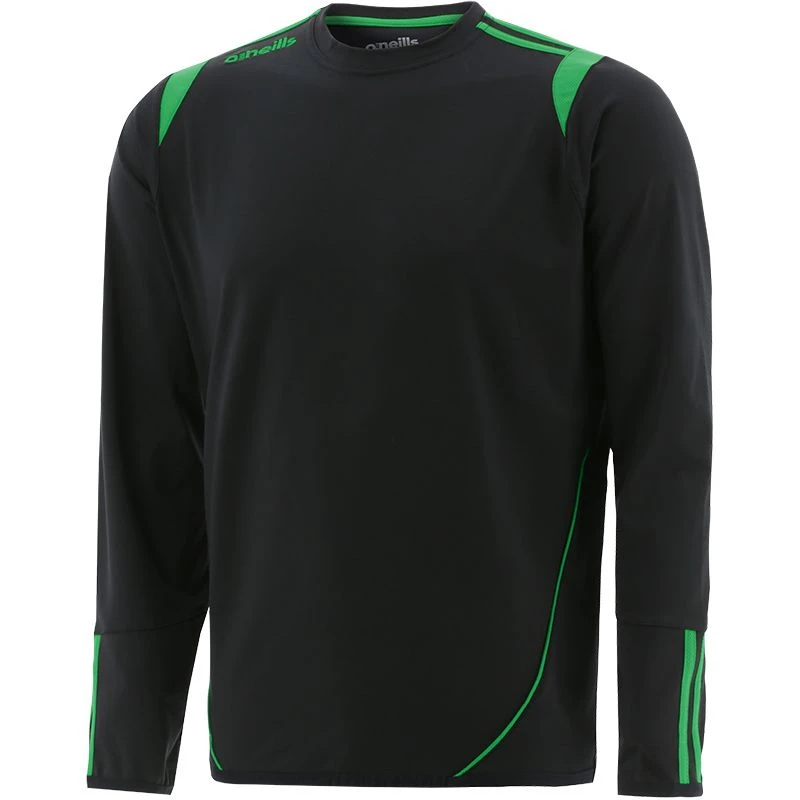 Men's Loxton Brushed Crew Neck Top Black / Green 3 Men's Loxton Brushed Crew Neck Top Black / Green