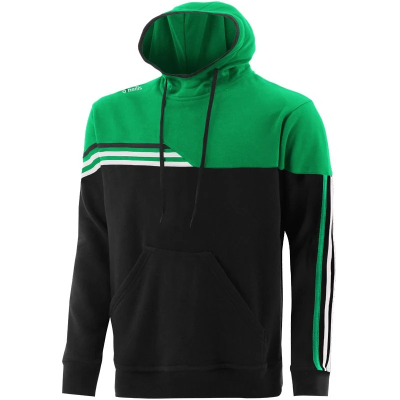 Men's Nevis Fleece Overhead Hoodie Black / Green / White 3 Men's Nevis Fleece Overhead Hoodie Black / Green / White