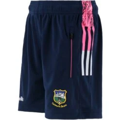 Tipperary GAA Kids' Peak Training Shorts Marine / Pink / White