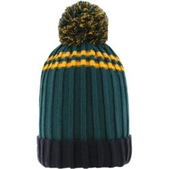 Meath GAA Kids' Peak Bobble Hat Bottle / Marine / Amber -Sport Style Shop peak 083 bobble hat bot mne amb p2 1 1