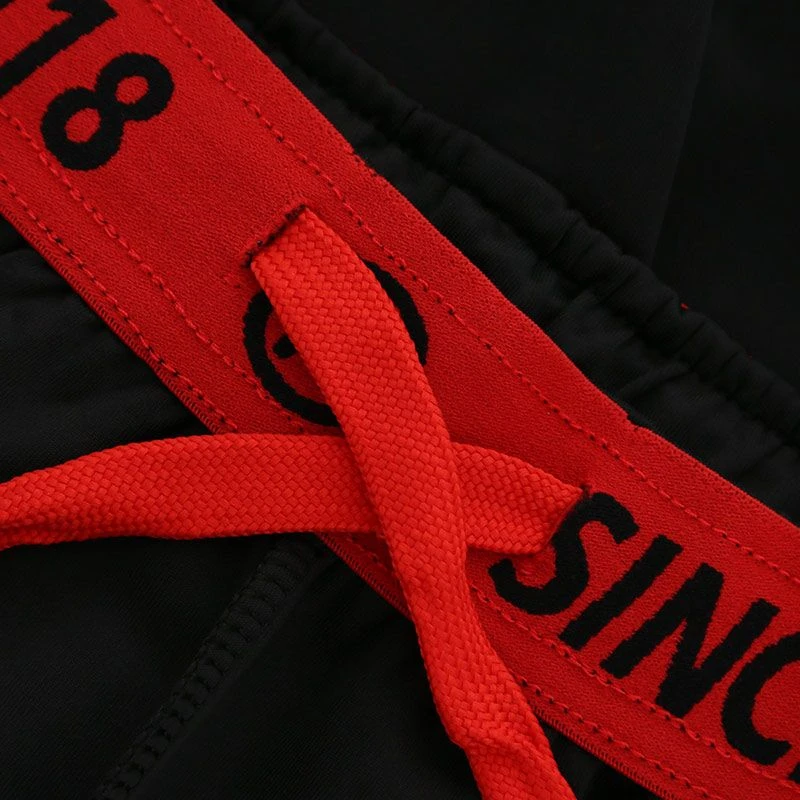 Men's Pluto Hybrid Skinny Tracksuit Bottoms Black / Red 6 Men's Pluto Hybrid Skinny Tracksuit Bottoms Black / Red - Image 4