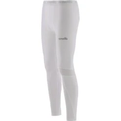 Men's Pro Body Base Layer Compression Leggings White / Silver