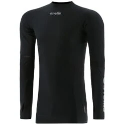 Men's Pro Body Base Layer Compression Long Sleeve Top Black / Silver
