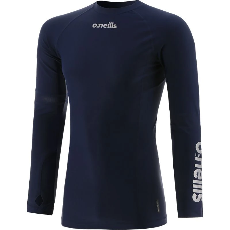 Men's Pro Body Base Layer Compression Long Sleeve Top Marine / Silver 3 Men's Pro Body Base Layer Compression Long Sleeve Top Marine / Silver