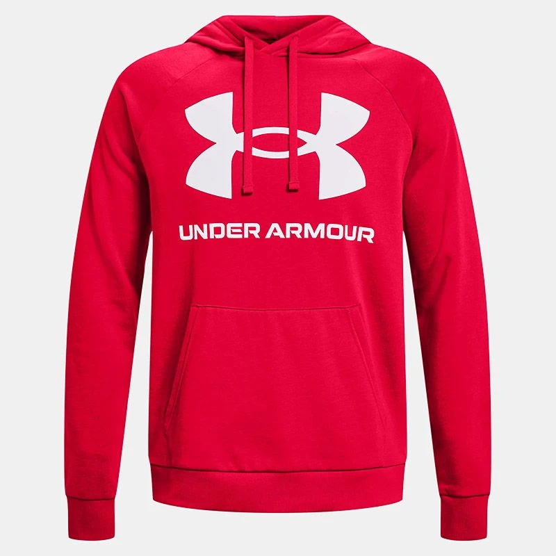 Under Armour Men's Rival Fleece Big Logo Hoodie Red / Onyx White 5 Under Armour Men's Rival Fleece Big Logo Hoodie Red / Onyx White - Image 3
