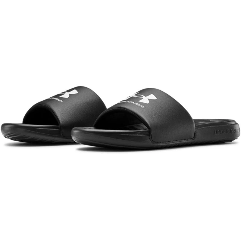 Under Armour Men's Ansa Fixed Slides Black / White 6 Under Armour Men's Ansa Fixed Slides Black / White - Image 4