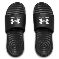 Under Armour Men's Ansa Fixed Slides Black / White 9 Under Armour Men's Ansa Fixed Slides Black / White -Sport Style Shop s7.3023761 004 toe