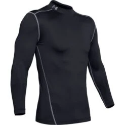 Under Armour Men's UA ColdGear® Armour Compression Mock Baselayer Black / Steel -Sport Style Shop s7.ps1265648 001 hf