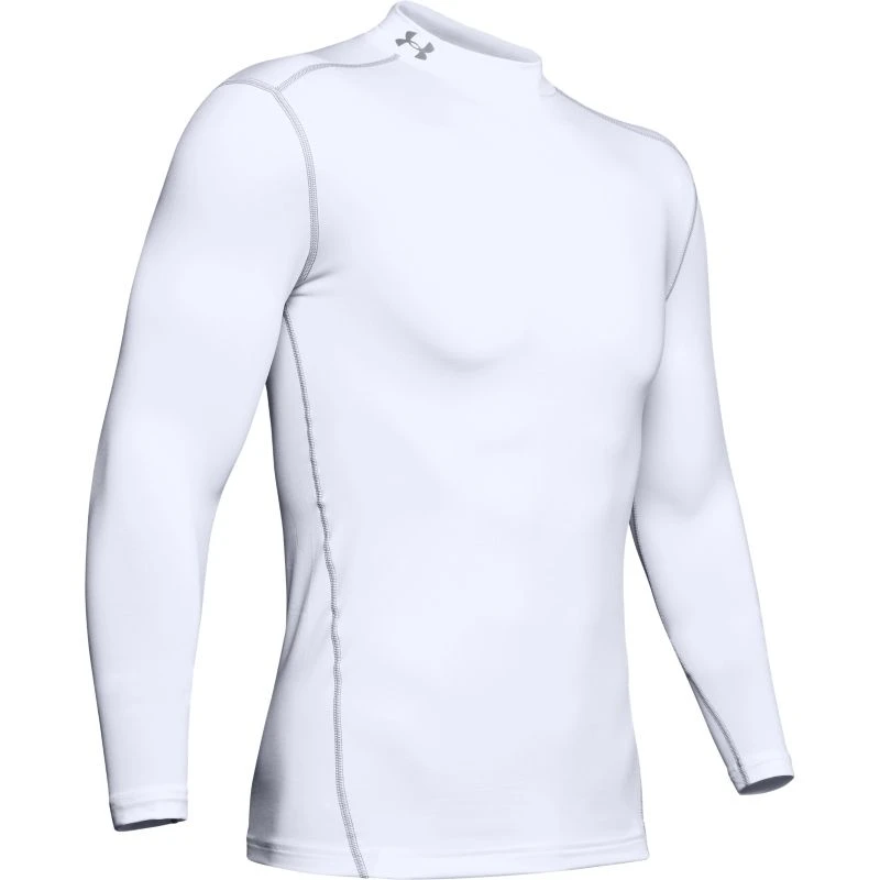 Under Armour Men's UA ColdGear® Armour Compression Mock Baselayer White / Steel 8 Under Armour Men's UA ColdGear® Armour Compression Mock Baselayer White / Steel - Image 6