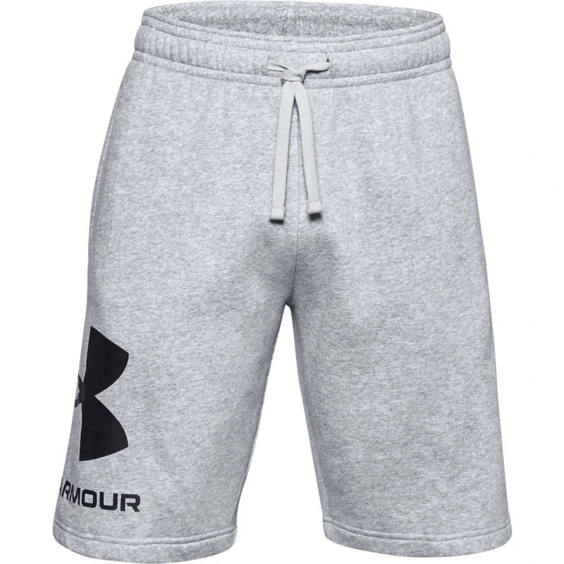Under Armour Men's UA Rival Fleece Big Logo Shorts Mod Gray Light Heather / Black 7 Under Armour Men's UA Rival Fleece Big Logo Shorts Mod Gray Light Heather / Black - Image 5