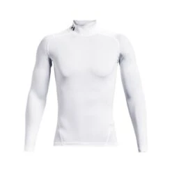 Under Armour Men's HeatGear® Armour Mock Long Sleeve Top White / Black -Sport Style Shop s7.ps1369606 100 hf