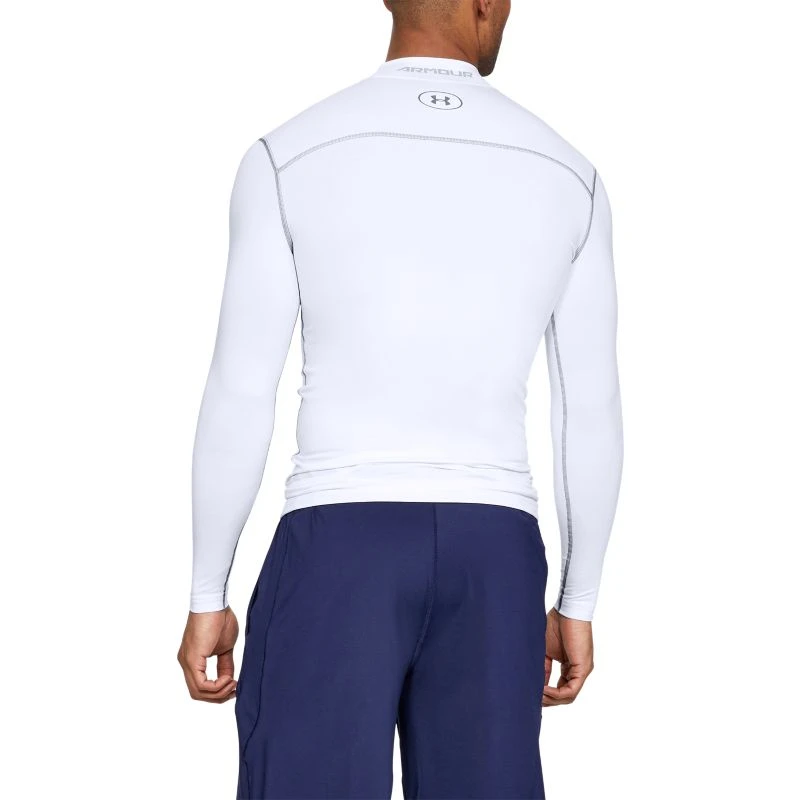 Under Armour Men's UA ColdGear® Armour Compression Mock Baselayer White / Steel 4 Under Armour Men's UA ColdGear® Armour Compression Mock Baselayer White / Steel - Image 2