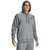Under Armour Men's UA Rival Fleece Hoodie Pitch Grey Light Heather / Onyx White -Sport Style Shop s7.v5 1357092 012 fc