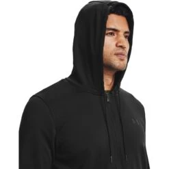 Under Armour Men's Armour Fleece® Full Zip Hoodie Black -Sport Style Shop s7.v5 1357110 001 hood