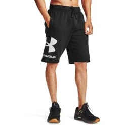 Under Armour Men's UA Rival Fleece Big Logo Shorts Black / Onyx White