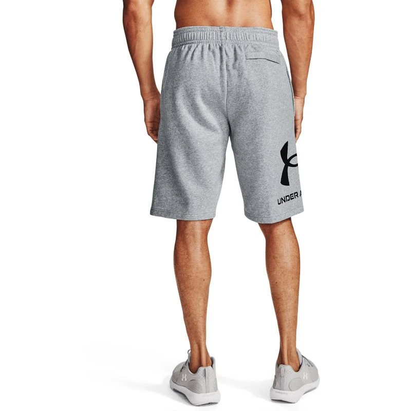 Under Armour Men's UA Rival Fleece Big Logo Shorts Mod Gray Light Heather / Black 4 Under Armour Men's UA Rival Fleece Big Logo Shorts Mod Gray Light Heather / Black - Image 2