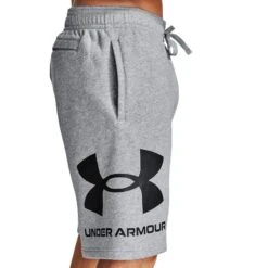 Under Armour Men's UA Rival Fleece Big Logo Shorts Mod Gray Light Heather / Black 11 Under Armour Men's UA Rival Fleece Big Logo Shorts Mod Gray Light Heather / Black -Sport Style Shop s7.v5 1357118 011 sc