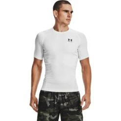 Under Armour Men's HeatGear® Armour Short Sleeve T-Shirt White / Black