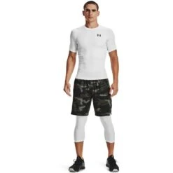 Under Armour Men's HeatGear® Armour Short Sleeve T-Shirt White / Black -Sport Style Shop s7.v5 1361518 100 fsf