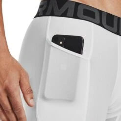 Under Armour Men's HeatGear® Armour Compression Shorts White / Black -Sport Style Shop s7.v5 1361596 100 sidedet
