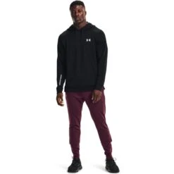 Under Armour Men's Armour Terry Hoodie Black / White -Sport Style Shop s7.v5 1366259 001 fsf 1