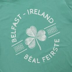 Trad Craft Men's Béal Feirste Ireland T-Shirt Ocean Green -Sport Style Shop trad craft mens belfast ireland beal feirste t shirt ocean green adlt p3 1